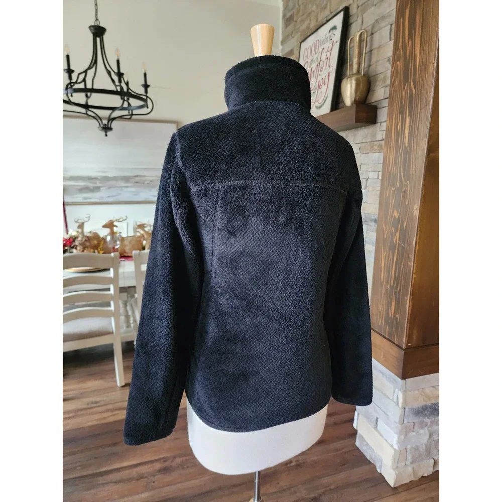 Patagonia Re-Tool Polar-Tec Fleece Pullover Jacket Black Women's Medium Snap‎